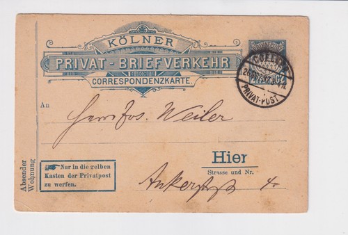 Köln stadtpost 1894 - "b", stadtpost.