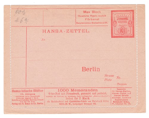 Berliner privatpost stadtpost - berliner,