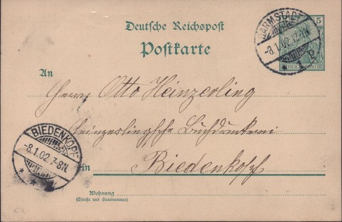 Reich ganzsache p50 - dt.,