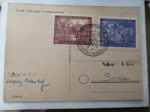 Postkarte 1948 leipzig messe - 1948,
