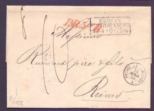 Faltbrief 1858 mit stempel - faltbrief,