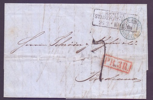 Faltbrief 1858 mit - , stempel