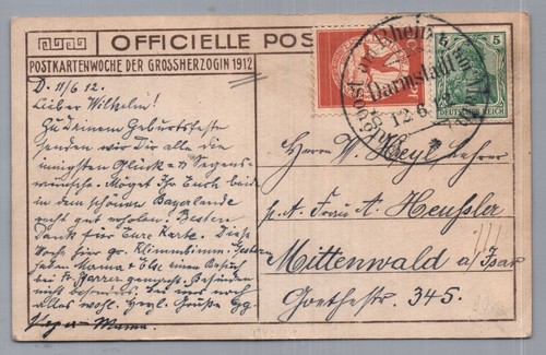 Reich flugpostkarte - dt.,