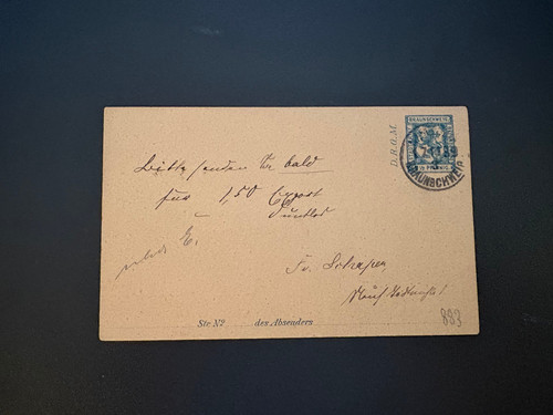 Stadtpost ganzsache ws - bs,