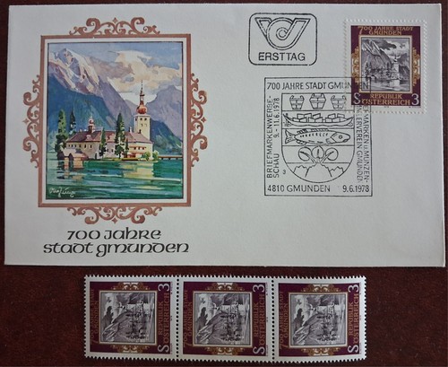 Fdc 700 jahre stadt gmunden - stadt,