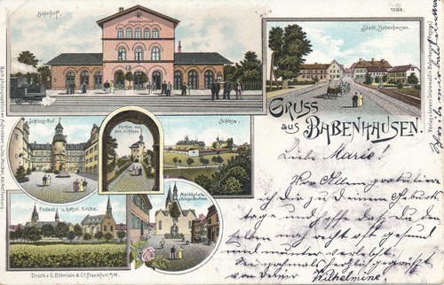 Babenhausen bahnpost - ak,