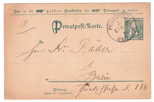 Ganzsache postkarte berliner - ganzsache,
