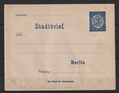 Privatpost stadtpost ganzsache - stadtpost,