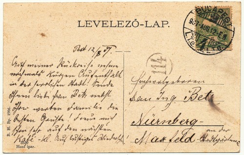 Ungarn 1907 einzelfrankatur - ungarn,